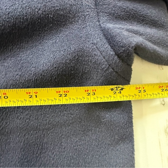 Ashley Scott navy hooded duffle coat faux fur trim wool blend made in usa - Picture 12 of 13